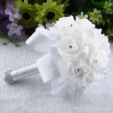 Buquê De Flores De Rosa TMZ14968 , Casamento De Noiva De Simulação Romântica , Flor Artificial De PE
