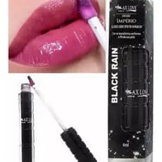 Gloss Labial Mágico Preto Black Rain Max Love Muda De Cor