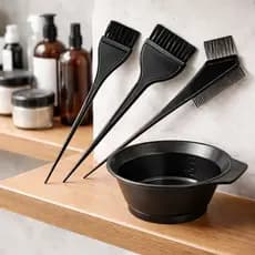 Kit 3 Pincéis Macios E Tigela Pintura De Cabelo Profissional Reutilizável Tintura Coloração