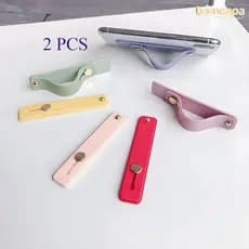 Kit 2 Suporte De Pulseira Para Capa De Celular Volta De Móvel Adesivos Suporte  Multifuncional Silicone Push Pull KZJ003