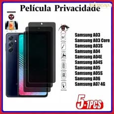 Kit Película Cerâmica Para Samsung Galaxy A07 A06 A05 A03 A05S A04E A04S A03S 4G 5G Películas Privacidade Tela Macia 3D