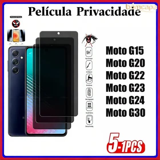 Película Cerâmica Para Motorola Moto G24 G22 G15 G20 G30 G23 Películas Privacidade Tela Macia 3D