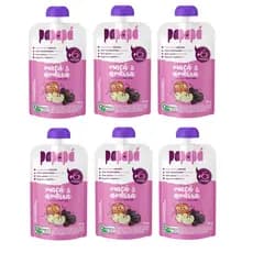 Kit 6x Papinha Orgânica Natural Maçã E Ameixa Papapá 100g