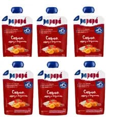 Kit 6x Papinha De Carne, Arroz E Legumes Papapá 120g