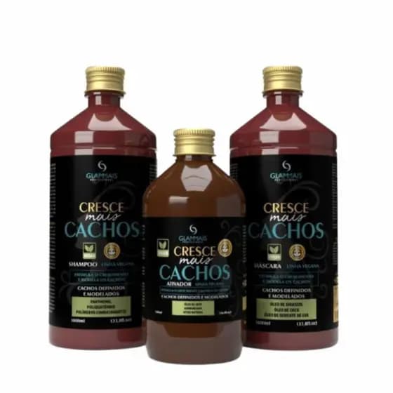 Kit Shampoo Cresce Mais Cachos 1L Tratamento Para Modelar e Crescimento dos Cachos