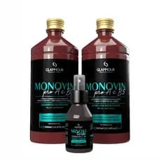 Kit Capilar Pro Monovin A e B5 Antiqueda Crescimento e Fortalecimento = Tonico Turbo Glammour