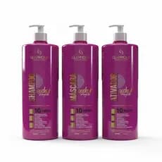 Kit Cachos Perfeitos Glammour: 3 Passos para Cabelos Cacheados dos Sonhos Shampoo Máscara Ativador