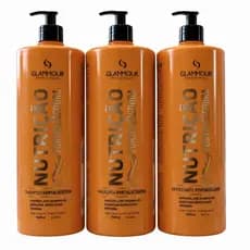 Kit Nutrição Glammour Tratamento Capilar Nutrição Fortalecedora Com Mascara Ativador e Shampoo