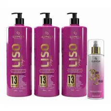 Kit Liso Perfeito Glammour Profissional 1 Litro + Body Splash - Hidratação, Reparação E Defrizante