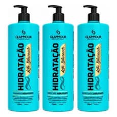 Kit Hidratação Leite Siliconado 3 Passos 1 Litro Glammour
