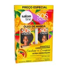 Kit Shampoo 300ml + Condicionador 200ml SOS Cachos Óleo de Manga