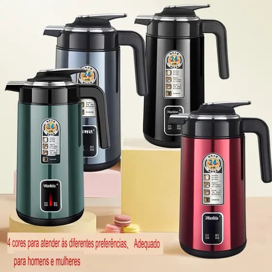 Chaleira Elétrica 1.8L 110v 220v Bule De Inox Para esquentar Água Para Fazer Café Chás Chimarrão Top