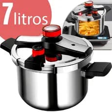 Panela De Pressão Todos Fogões 7 Litros Fechamento Power Click Antiaderente Tamanho Grande Linha Premium