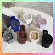 Relógio Feminino De Moda Coreano À Prova D'água Analógico Esportivo De Silicone