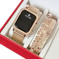 Relógio Feminino Digital de Led à Prova D'água + Pulseira feminina cores - Presente dia dos namorados, presente de natal