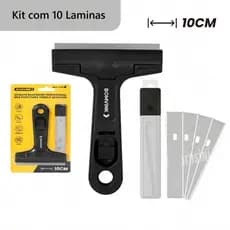 KIT Raspador De Vidro Azulejo Piso Multiuso 10 Lâminas Estilete Chão Plano Tintas Cerâmica