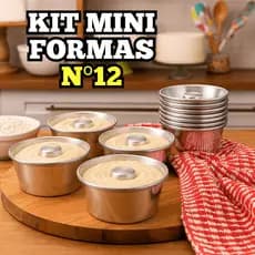 Kit Formas Nº12 Em Alumínio Premium 300ml Bolos Decorados Vulcão Pudim Mini Doces Sobremesas