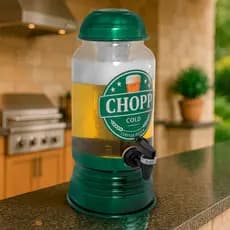 Torre De Chopp De Vidro 3 Litros Chopeira Moderna Bar Bebidas Gelada