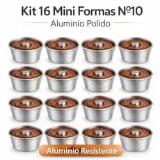 Kit 16 Mini Forminhas Nº10 200ml Alumínio Premium Reforçado Doceria Mini Bolos Pudim
