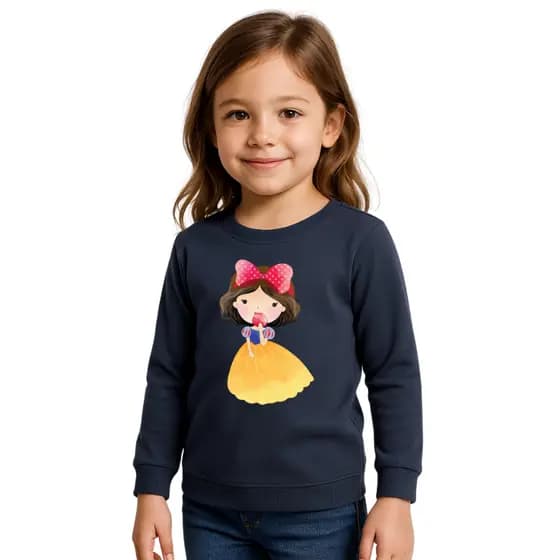 Casaco Blusa Princesas Moletom Infantil Criança 1-3 Menina
