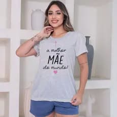 Pijama Feminino Baby Doll Dia Das Maes Melhor Mae Roupa Dormir