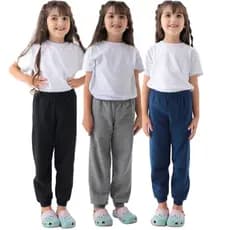 Kit 3 Calças De Moletom Infantil Menina 1 A 8 Algodão Premium