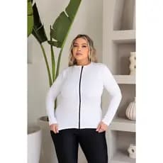 Jaqueta Academia Plus Size Com Zíper Versátil Térmico Proteção UV 50++