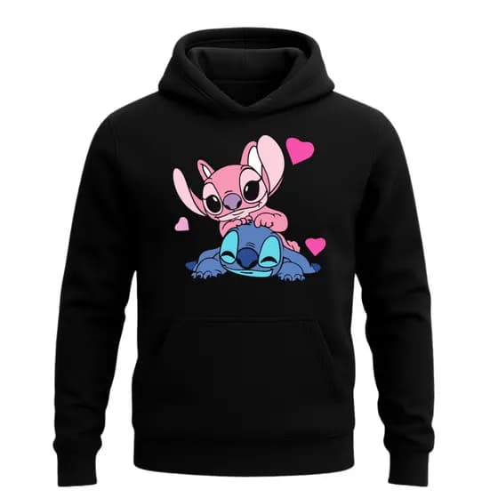 Moletom Estampado Lilo Stitch Feminino Blusa Canguru Filme Casaco Personalizado
