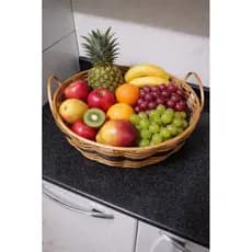 fruteira Cesta Bandeja de mesa  madeira e sintética para pães frutas