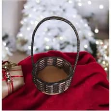 kit com 10 cestinhas madeira sintética  de 15 cm cor argila para café da amanhã e lembranças..
