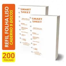Refil Caderno Discos 120g Liso 200 Folhas 9 Furos 17,2x23,1cm