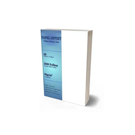 Papel Offset A6 90g 2000 Folhas Branco Artesanato Planner Agenda