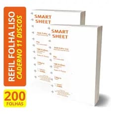 Refil Caderno Discos 120g Liso 200 Folhas 11 Furos 20x27,5cm