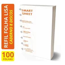 Refil Caderno Discos A5 120g Liso 100 Folhas 8 Furos 14,8x21cm