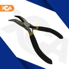 Alicate de Bico Meia Cana Curvo 4,5" com Mola e Cabo Emborrachado de Aço Carbono