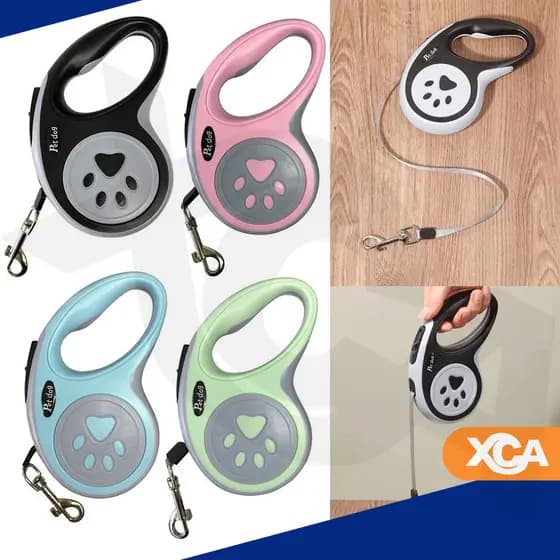 Coleira Guia Retrátil Premium Para Cachorro Gatos Pet Cães Passeio Resistente Trava