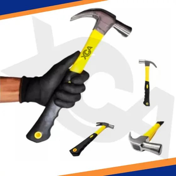 Martelo Unha Cabo Fibra Aço Carbono 28cm ou 33cm Leve e Resistente Carpintaria