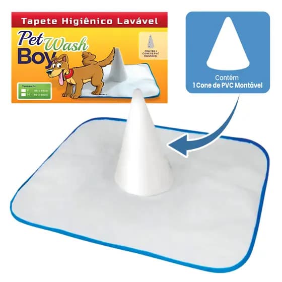 Tapete Higiênico Lavável para cães Pet Wash Boys com Poste | Tamanho Médio 60x80cm | Reutilizável