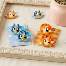 Xuxinha de Cabelo Infantil Blue e Bing / Rabicó Elástico de Cabelo Resistente Azul e Laranja