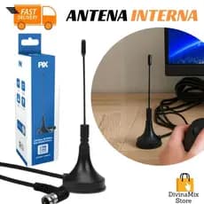 “Antena Interna HDTV Digital com Base de Ímã – Sinal Claro para TV Residencial e Escritório”