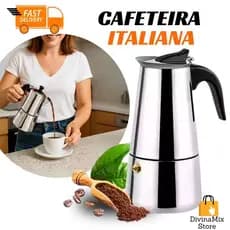 Cafeteira Italiana 450ml Inox – Prepara Café Expresso Perfeito em Casa ou Viagem – Ideal para Amantes de Café