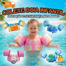 Colete Boia Infantil para Segurança e Diversão | Crianças | Piscina e Praia | Cores Aleatórias