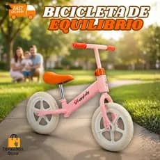 Bicicleta de Equilíbrio Infantil sem Pedal rosa – Ideal para Crianças Aprenderem a Pedalar, Usar em Parques.