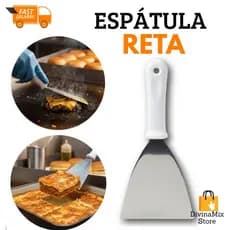 Espátula Reta 5'' inox Original Chapa Chapeiro - Cozinha + Churrasco