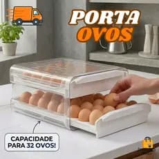 Porta Ovos de Geladeira Organizador, Mantém Ovos Seguros e Facilita o Dia a Dia