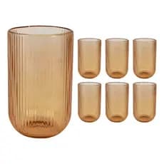 Jogo Copos Canelado Versalhes Jogo Com 6 peças 460ml