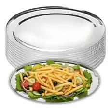 Kit 15 Travessa Oval Bandeja Rasa Inox 21 25 29 Cm Porção Bar Cozinha