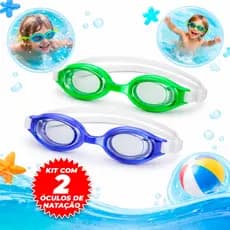 Óculos Natação Infantil Ajustável Antiembaçante Vedação Silicone Piscina Praia Criança