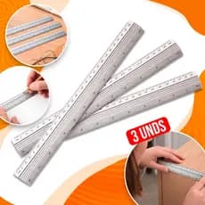 Kit 2/3 Réguas de Alumínio 30cm Profissional Escola Faculdade Trabalho Escritório