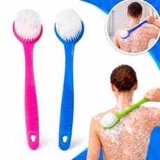 Escova de Banho Para Costas Cabo Longo Escova Corporal Cerdas Rígidas e Macias 34cm